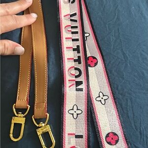 🌸Tan Faux leather shoulder strap & 🌸Pink Crossbody Bag Strap🌸